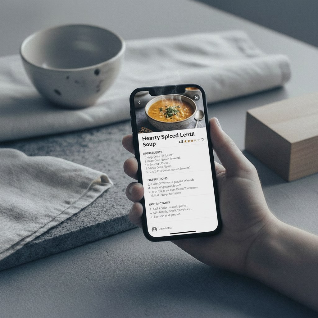LUMA app storing image recipes and notes